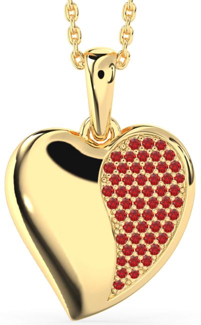 Ruby Gold Heart Necklace