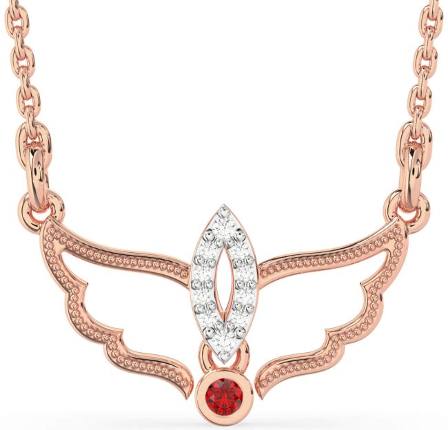 Ruby Rose Gold Angel Necklace