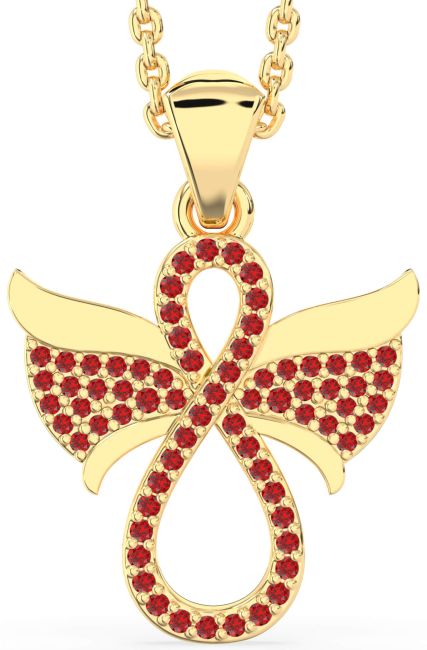 Ruby Gold Angel Infinity Necklace