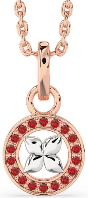 Ruby Rose Gold Silver Butterfly Necklace