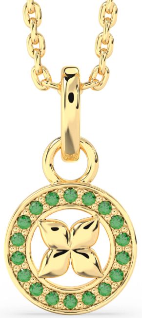 Emerald Gold Butterfly Necklace