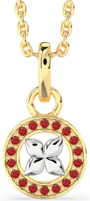 Ruby Gold Silver Butterfly Necklace
