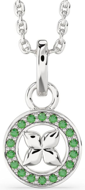 Emerald Silver Butterfly Necklace