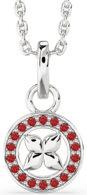 Ruby White Gold Butterfly Necklace