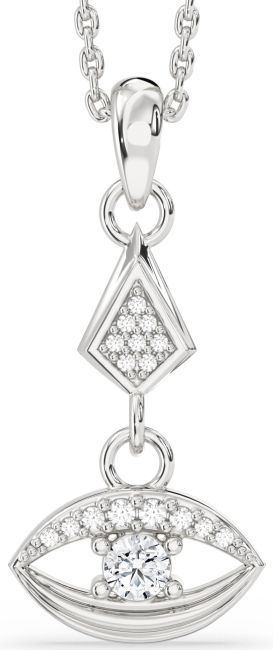 Diamond Silver Evil Eye Necklace