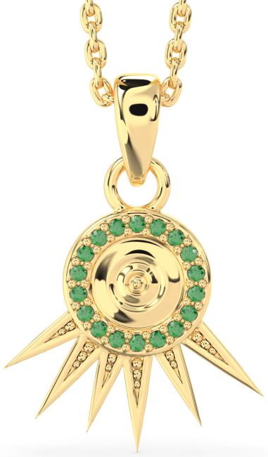 Emerald Gold Evil Eye Necklace