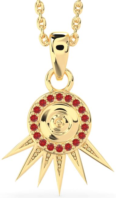 Ruby Gold Evil Eye Necklace