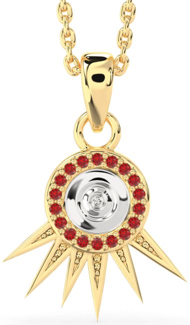 Ruby Gold Silver Evil Eye Necklace