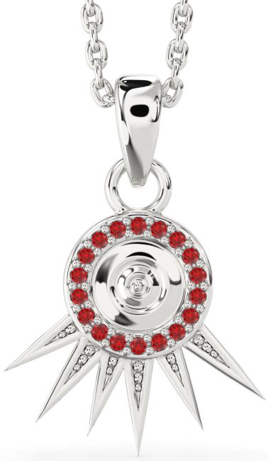 Ruby Silver Evil Eye Necklace