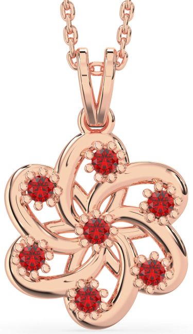 Ruby Rose Gold Knot Necklace
