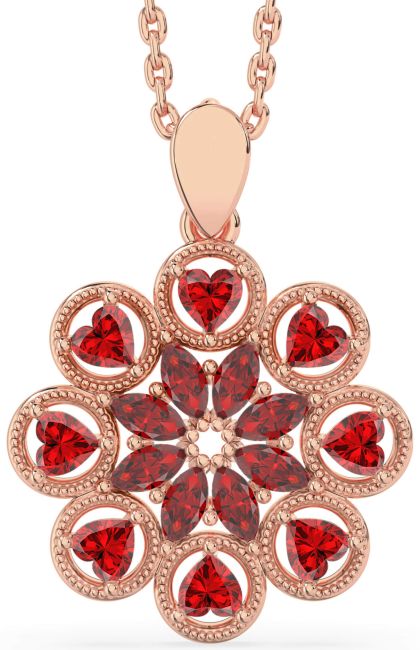 Ruby Rose Gold Heart Necklace