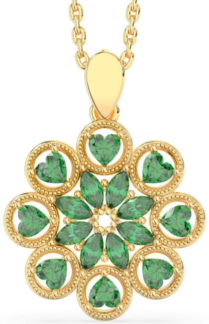 Emerald Gold Heart Necklace
