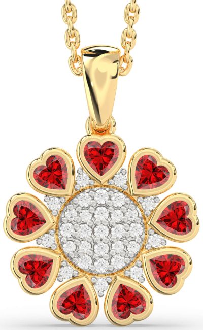 Ruby Gold Heart Necklace