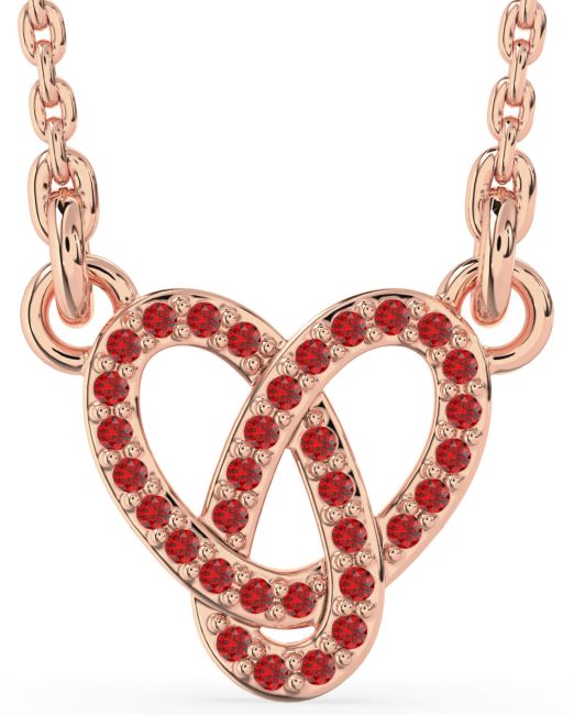 Ruby Rose Gold Knot Necklace