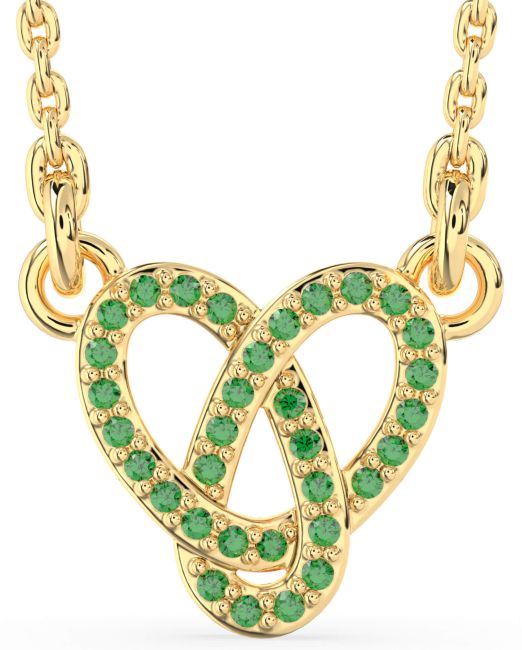 Emerald Gold Knot Necklace