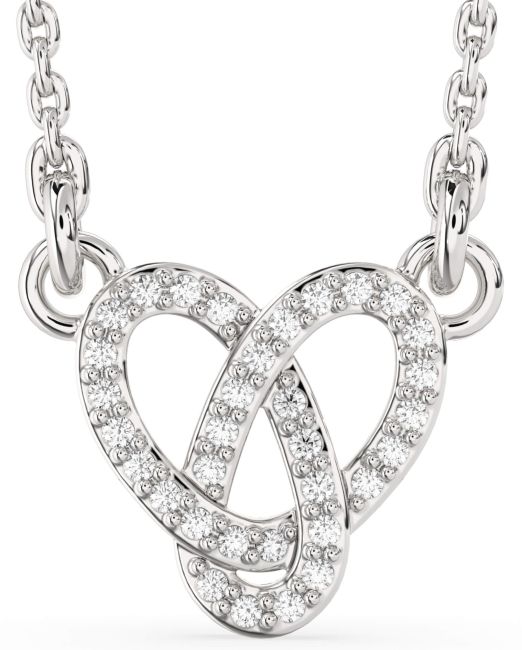 Diamond Silver Knot Necklace