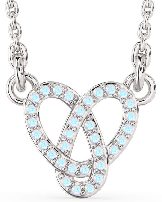 Moonstone Silver Knot Necklace