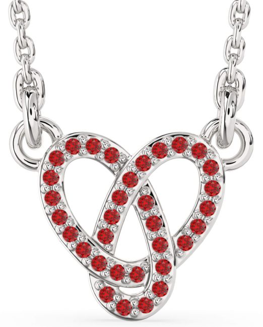 Ruby White Gold Knot Necklace