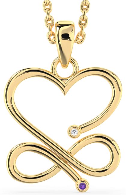 Gold Heart Infinity Necklace