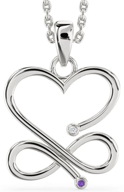 Silver Heart Infinity Necklace