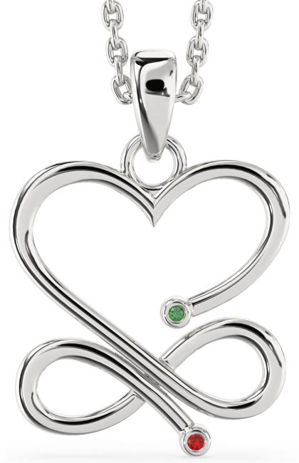 Silver Heart Infinity Necklace