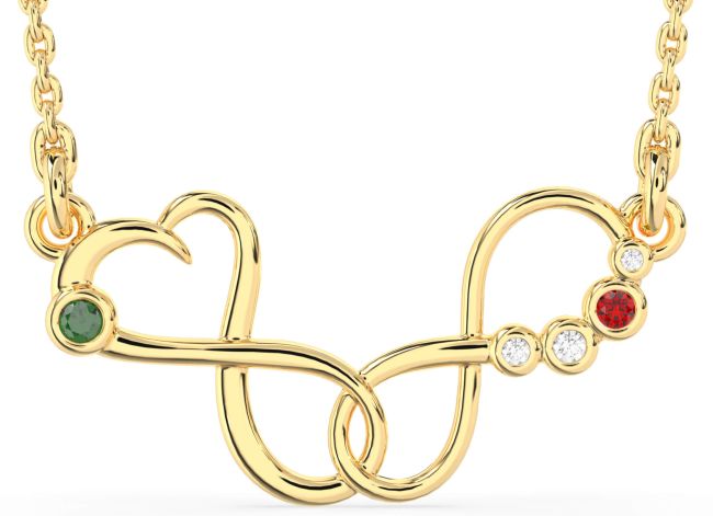 Large Diamond Gold Infinity Interlock Necklace
