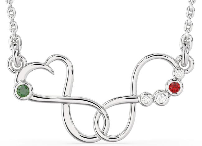 Large Diamond Platinum Infinity Interlock Necklace