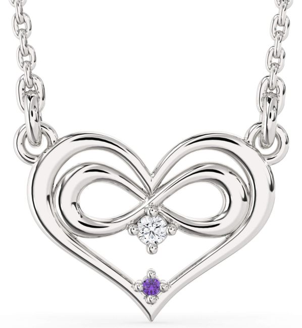 Silver Heart Infinity Necklace