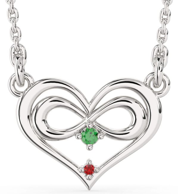 Silver Heart Infinity Necklace