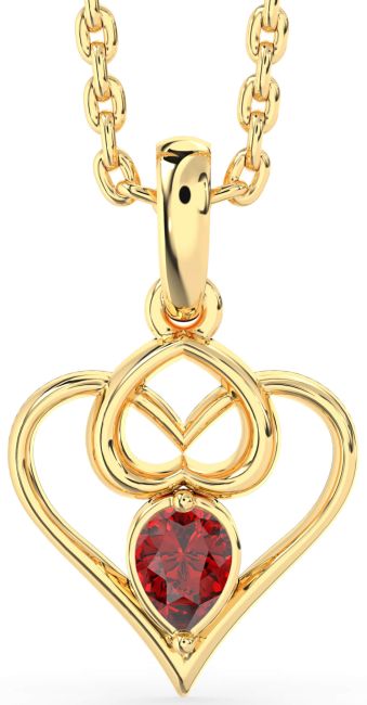 Ruby Gold Heart Necklace