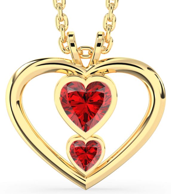 Ruby Gold Birthstone Necklace