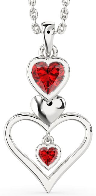 Ruby Platinum Birthstone Necklace