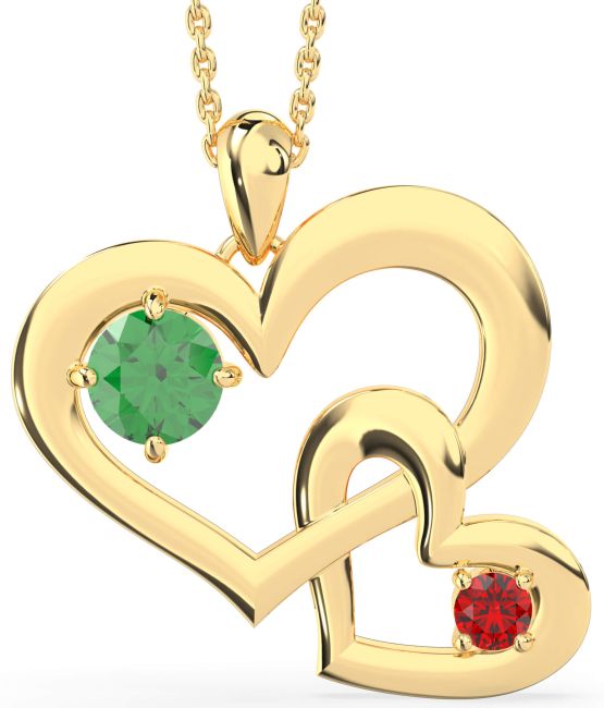 Gold Heart Interlock Necklace