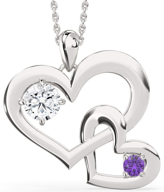 Silver Heart Interlock Necklace