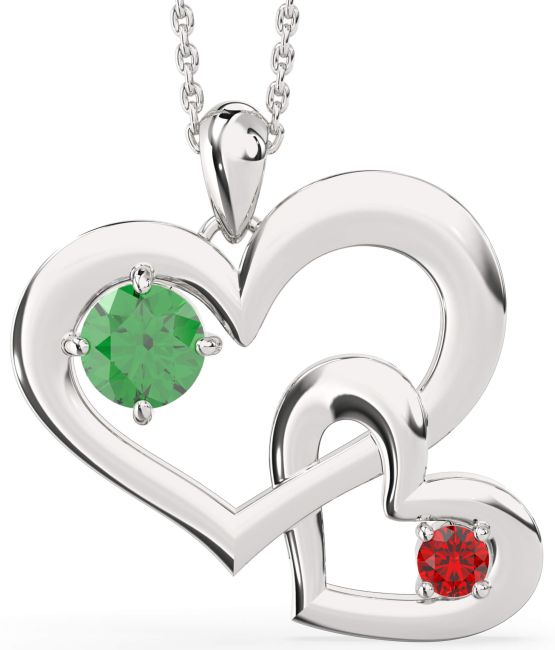 White Gold Heart Interlock Necklace