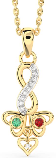 Diamond Gold Infinity Heart Necklace