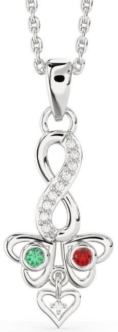 Diamond Silver Infinity Heart Necklace