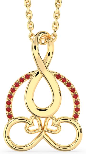 Ruby Gold Infinity Necklace