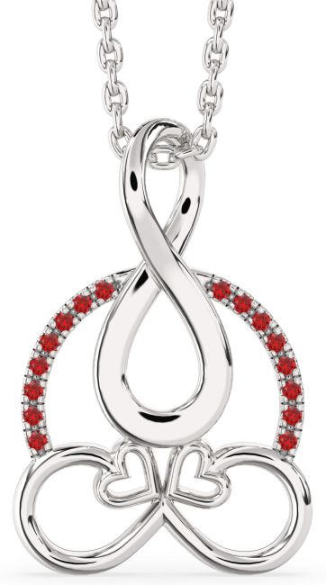 Ruby Platinum Infinity Necklace