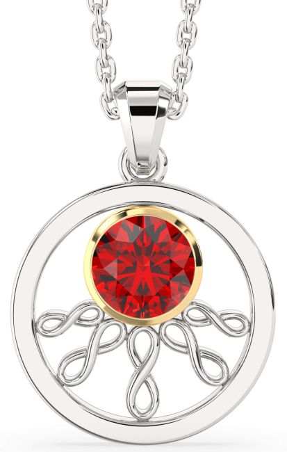 Ruby Silver & 10K gold Infinity Necklace