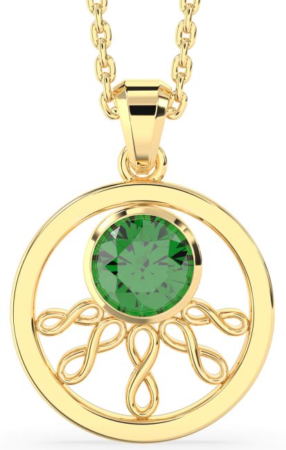 Emerald Gold Infinity Necklace