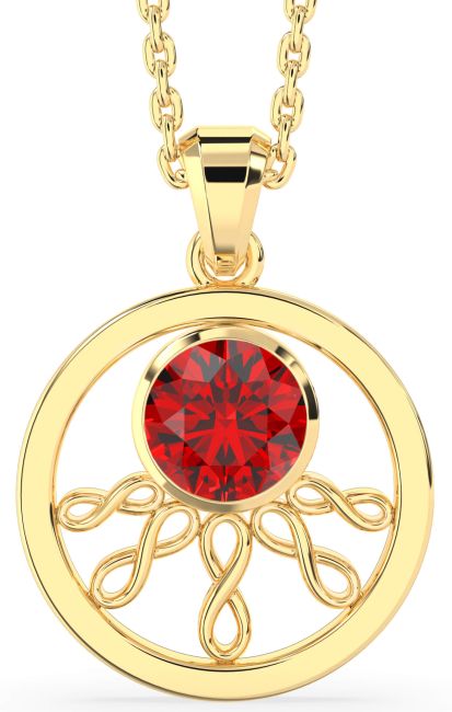 Ruby Gold Infinity Necklace