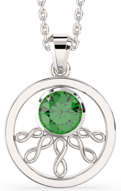 Emerald Platinum Infinity Necklace