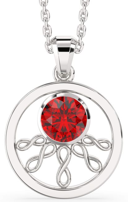 Ruby White Gold Infinity Necklace