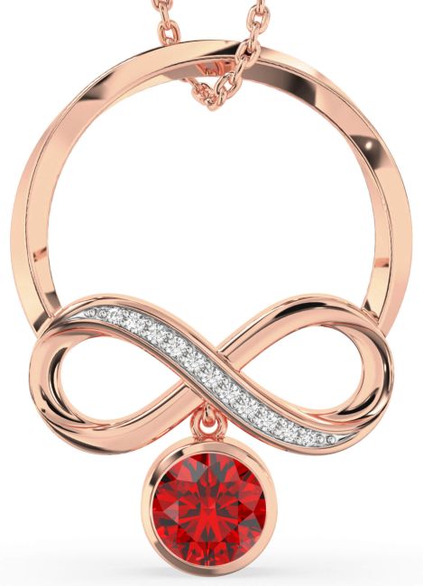 Ruby Rose Gold Infinity Necklace