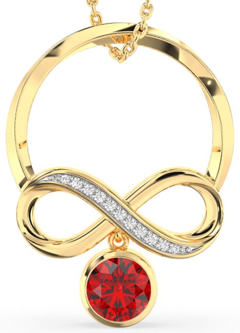 Ruby Gold Infinity Necklace