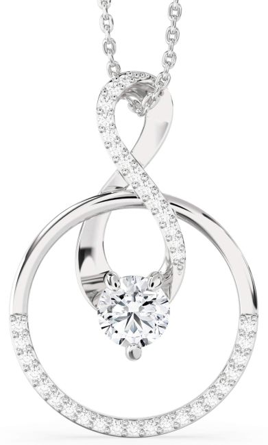Diamond Platinum Infinity Interlock Necklace