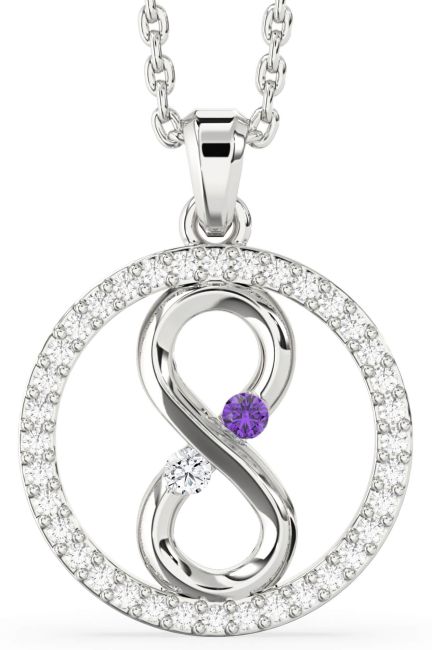 Diamond Silver Infinity Necklace