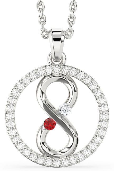 Diamond Silver Infinity Necklace