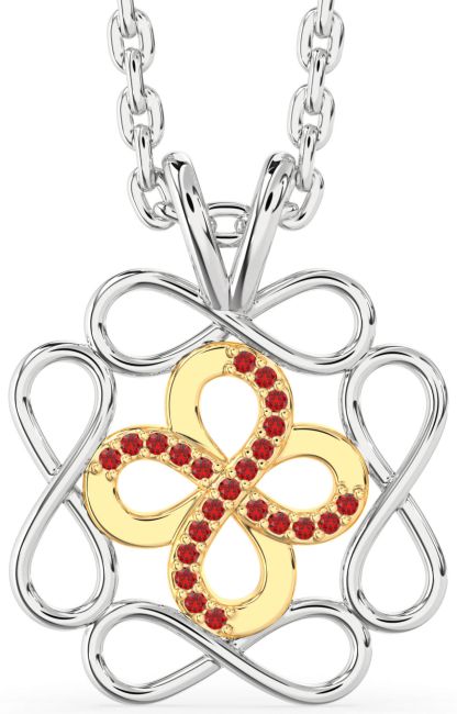 Ruby Silver & 10K gold Infinity Necklace